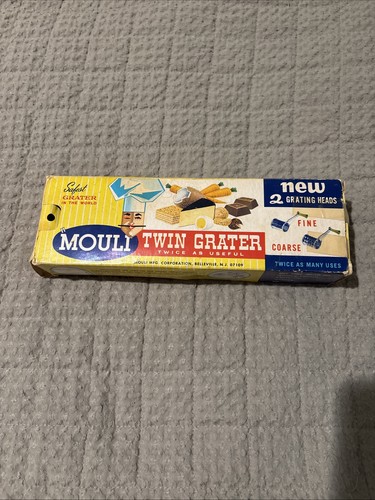 Vtg mouli twin grater box - grater., in