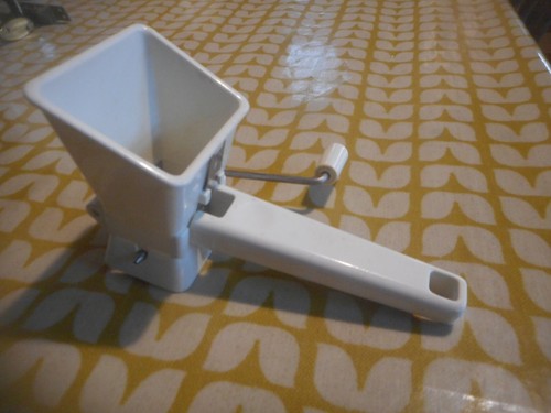 Old white plastic mouli - mouli, type